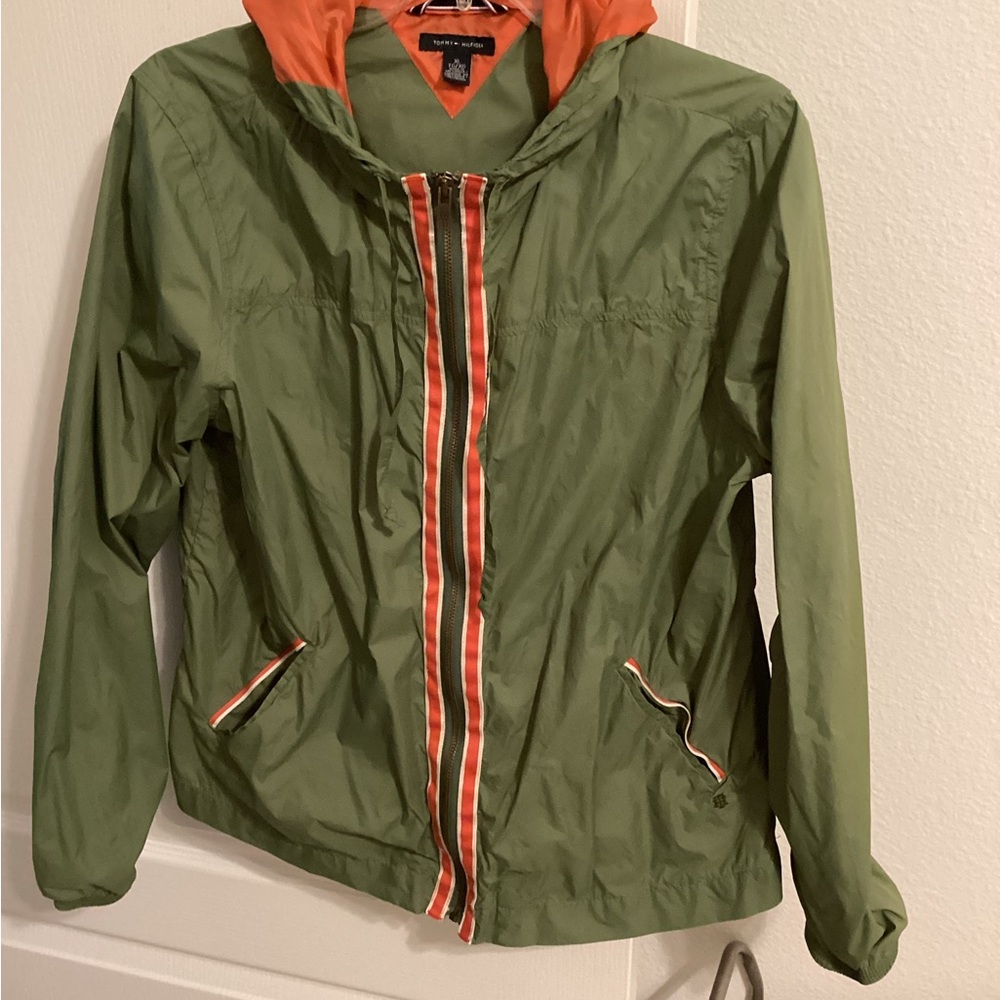 Tommy Hilfiger Olive and Coral Utility Jacket